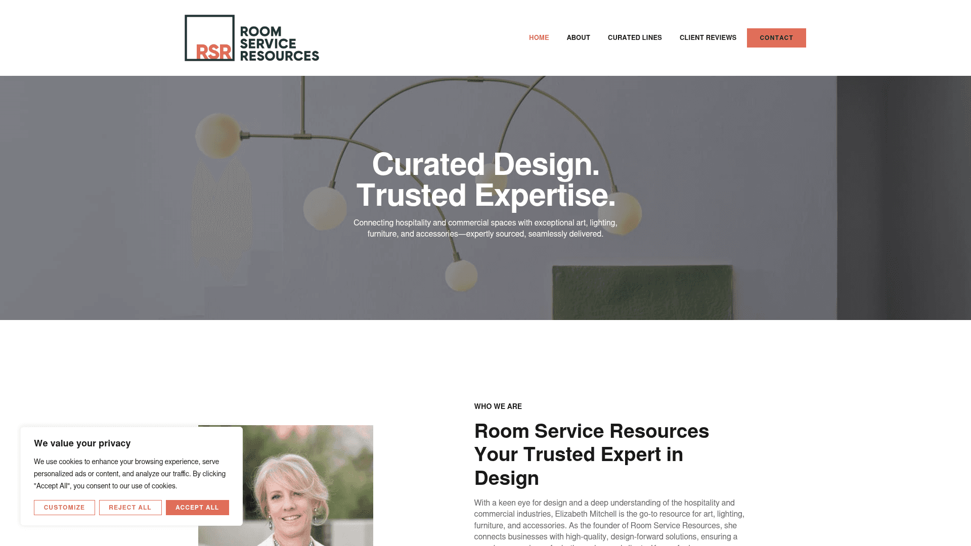 Room Service Resources — original design with styled hero