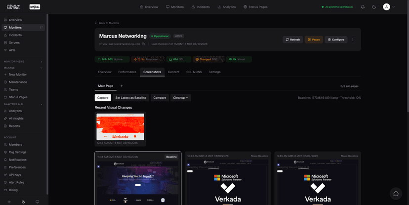 Visual Change Detection & Monitoring | Visual Sentinel