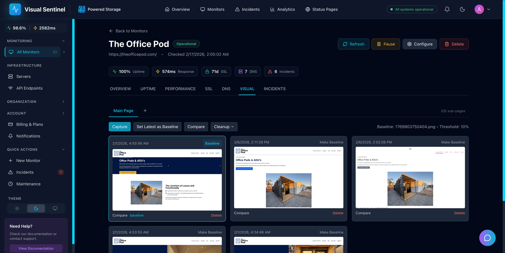 Visual Sentinel product screenshot