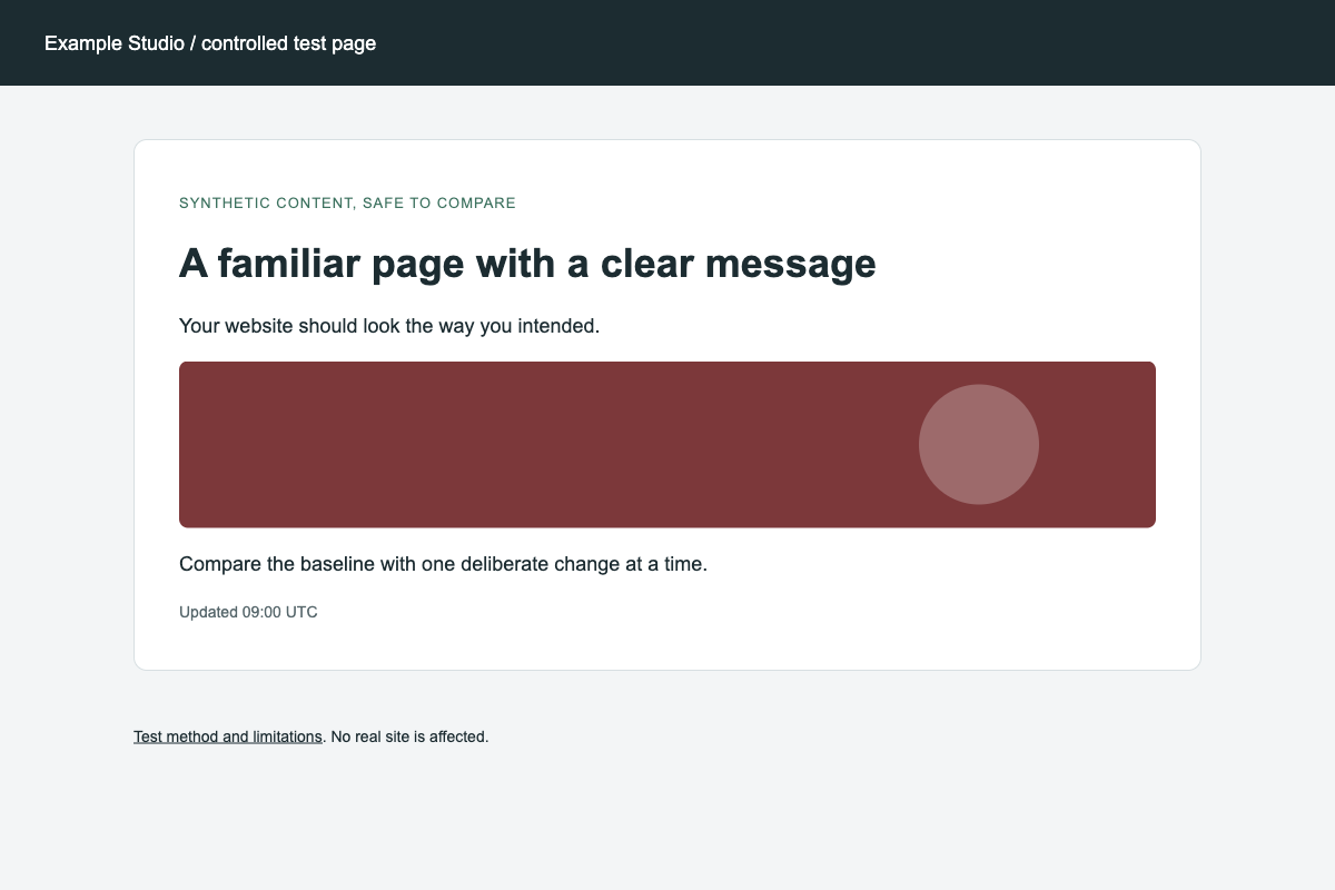 Example capture after an update, with the banner image changed